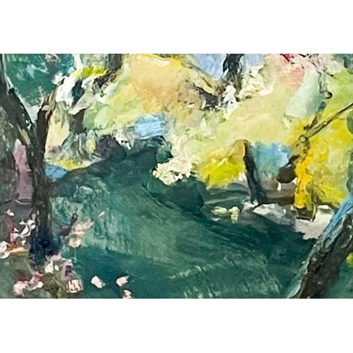 74 - Maggie O'BRIEN (XX-XXI) Trewidden Gardens Oil on card, 14 x 21cm, 33 x 38cm framed.