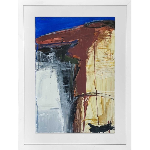 75 - Tony SHIELS (1938) Untitled (Figure in Landscape) Gouache, signed, 79 x 53cm, 102 x 76.5cm framed.