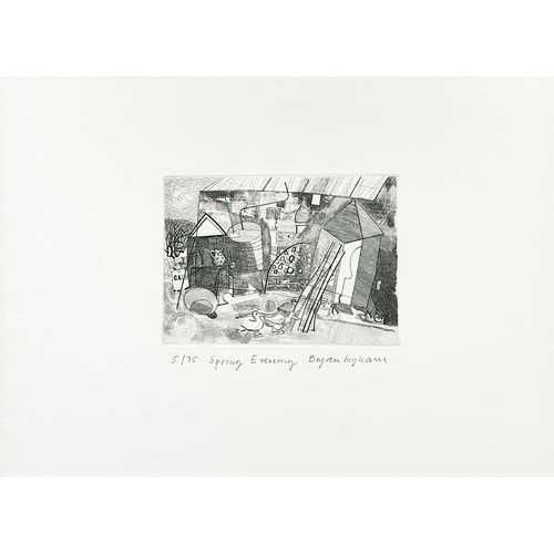 79 - Bryan INGHAM (1936-1997) Spring Evening Etching, signed, inscribed and numbered 5/75, plate size 15 ... 