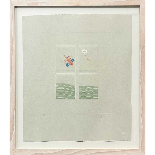 94 - Anthony BENJAMIN (1931-2002) White Star (1984) Etching in colours Ed. 21 / 35 56 x 48 cm