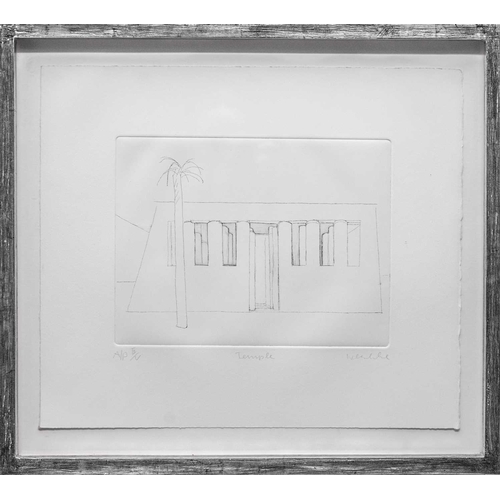 96 - Karl WESCHKE (1925-2005) The Egyptian Suite - Temple Etching, artists proof, signed and inscribed, s... 