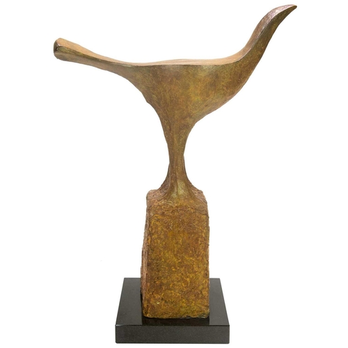 97 - Breon O'CASEY (1928-2011) Bird on a Tall Stand, 2007 Bronze, initialled and numbered 3/5, height inc... 