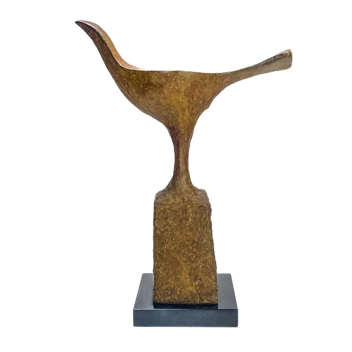 97 - Breon O'CASEY (1928-2011) Bird on a Tall Stand, 2007 Bronze, initialled and numbered 3/5, height inc... 