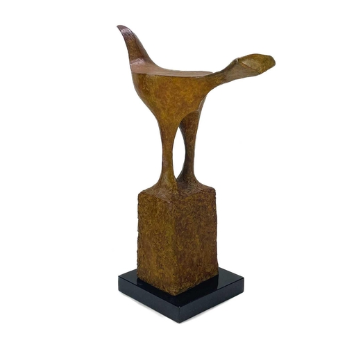 97 - Breon O'CASEY (1928-2011) Bird on a Tall Stand, 2007 Bronze, initialled and numbered 3/5, height inc... 