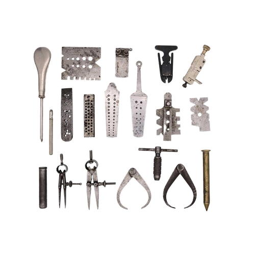 261 - A selection of miscellaneous watchmaker's tools. To include calipers, dividers, gauges etc.