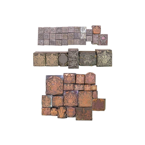 10 - An interesting collection of metal printing blocks. Metal and wood mounted examples to include the r... 