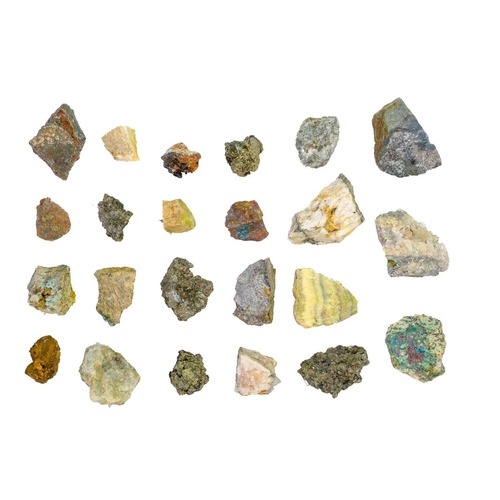 11 - A collection of minerals. Rough, mostly labelled, mostly from Cornwall. To include several pyrite sp... 