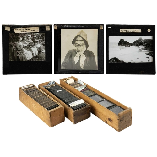 113 - A large collection of magic lantern slides, including some Gibson and other local interest. The Scil... 