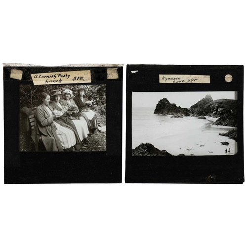 113 - A large collection of magic lantern slides, including some Gibson and other local interest. The Scil... 