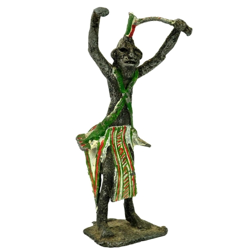 122 - A group of ten African cast metal musicians and dancers. With painted decoration, height approximate... 