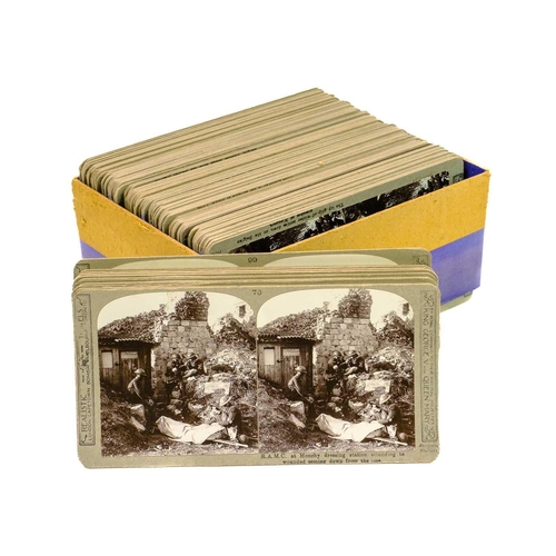 124 - A cased set of 'The Great War' stereoscopic slides. Together with a further collection of slides, an... 