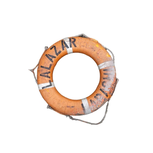 127 - Three ships life rings/buoys. The largest 80cm in diameter. Diameter 75cm.