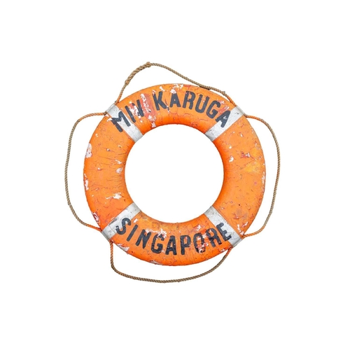 127 - Three ships life rings/buoys. The largest 80cm in diameter. Diameter 75cm.