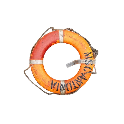 127 - Three ships life rings/buoys. The largest 80cm in diameter. Diameter 75cm.