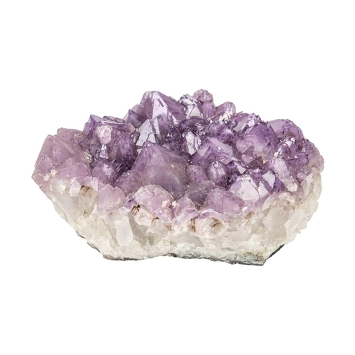 129 - An amethyst geode cluster of large proportions. With large well formed points, width 27cm, depth 24c... 