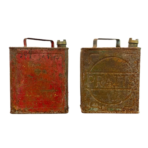 14 - A Pratts petrol can. Height 32.5cm, and two other fuel cans (3).