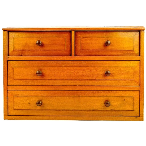 156 - An Arts and Crafts walnut small collector's chest. Of two short and three long drawers. height 30.5c... 