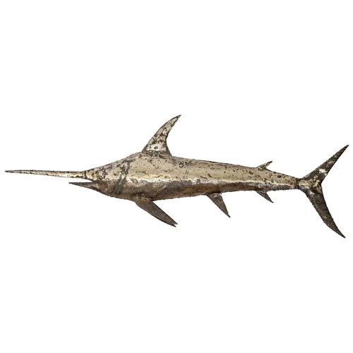 170 - A metalwork sculpture of a marlin. Length 120cm.