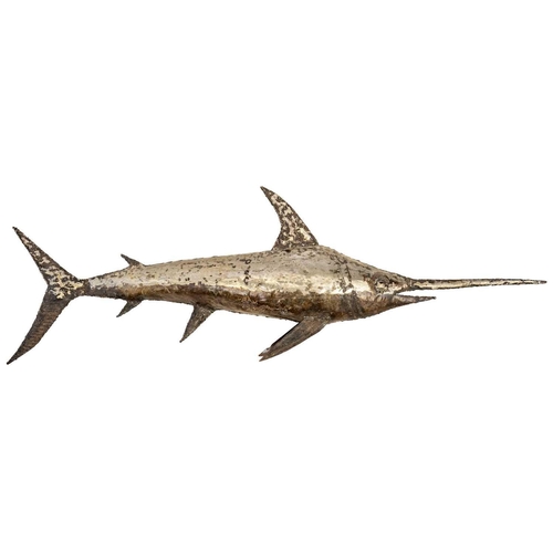 170 - A metalwork sculpture of a marlin. Length 120cm.