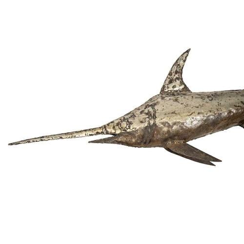 170 - A metalwork sculpture of a marlin. Length 120cm.