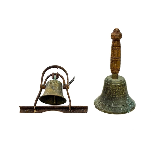 2 - A cast iron doorstop in the form of a ram. Together with various salvage including a shop bell, a br... 