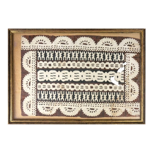 205 - A Polynesian tapa cloth. With geometric decoration, 52X34cm.