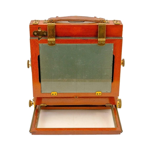 259 - A Thornton Pickard Triple Victo mahogany folding plate camera. With a Busch's rapid symmetrical F:8 ... 