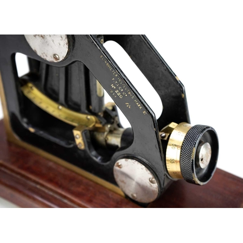 294 - A WWII Admiralty pattern Inspectors clinometer. Brass and black lacquered, No 220, by P.T.I. Co Ltd ... 