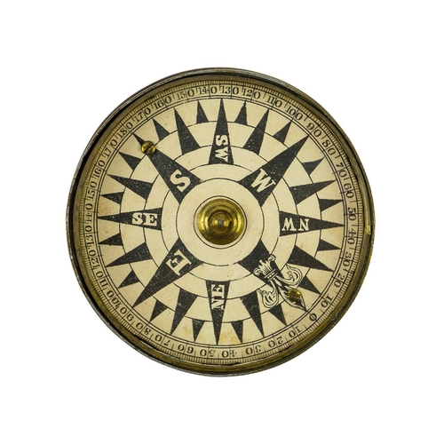 295 - A brass pocket sextant by W & S Jones London. Diameter 7cm together with a brass compass with a floa... 