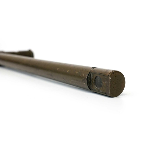 306 - A WWI brass trench periscope by R & J Beck. With a turned wooden handle, stamped No 28445 and dated ... 