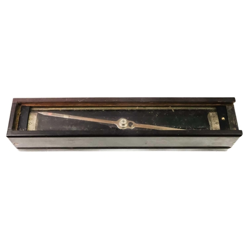 313 - A trough compass, in a bakelite case. Length 16.5cm, together with Heath & Co ebony Hezzanith parall... 