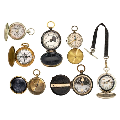 323 - A late 19th century brass Major Verners Sergeants compass by J H Steward London. With card dial in h... 