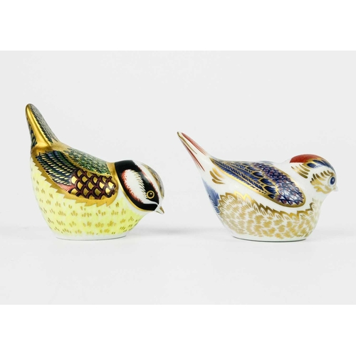 349 - Four Royal Crown Derby paperweights. Comprising 'Canary', 'Duckling', 'Firecrest' and 'Blue Tit'.