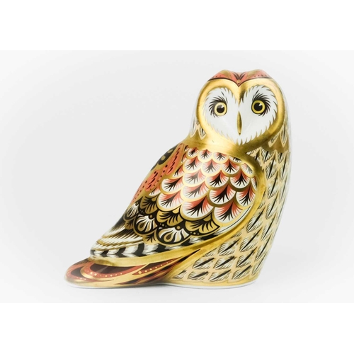 369 - Three Royal Crown Derby paperweights. Comprising 'Short Eared Owl', 'Tawny Owl' and 'Small Owl'.