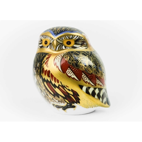 369 - Three Royal Crown Derby paperweights. Comprising 'Short Eared Owl', 'Tawny Owl' and 'Small Owl'.