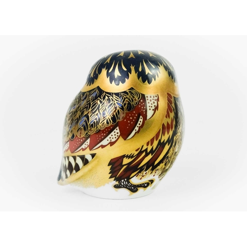 369 - Three Royal Crown Derby paperweights. Comprising 'Short Eared Owl', 'Tawny Owl' and 'Small Owl'.