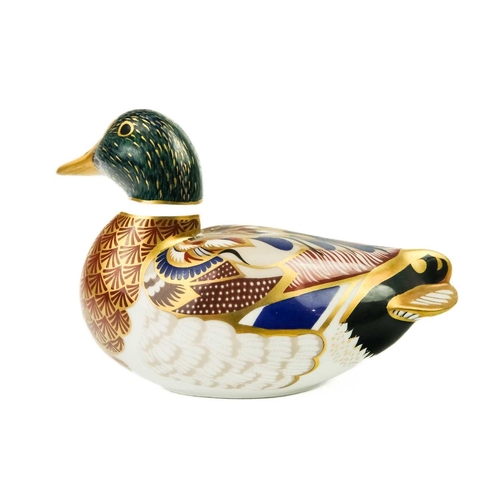 392 - Three Royal Crown Derby paperweights. Comprising 'Rockhopper Penguin', 'Kingfisher' and 'Mallard Duc... 