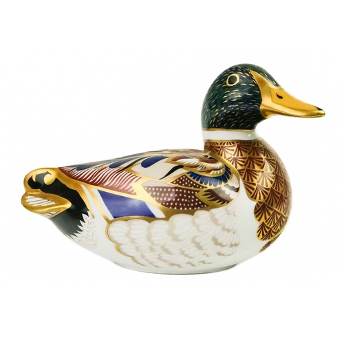 392 - Three Royal Crown Derby paperweights. Comprising 'Rockhopper Penguin', 'Kingfisher' and 'Mallard Duc... 