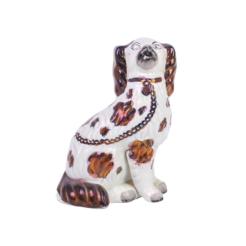 402 - A pair of Staffordshire liver and white spaniels. Height 31cm, together with three other pairs and s... 