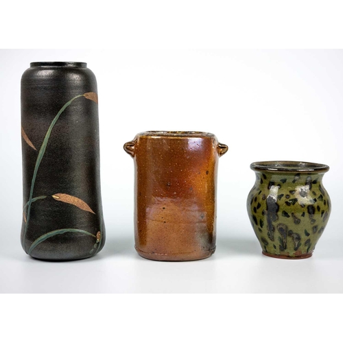 408 - Nic HARRISON (1949) Coffee Cup Stoneware Incised mark to base 7.5cm tall Together with an unmarked l... 