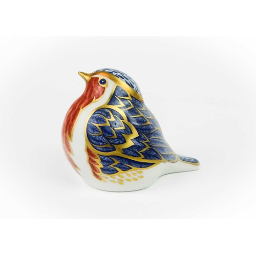 423 - Four Royal Crown Derby paperweights. Comprising 'Robin', 'Owlet', 'Bluebird' and 'Ladybird'.