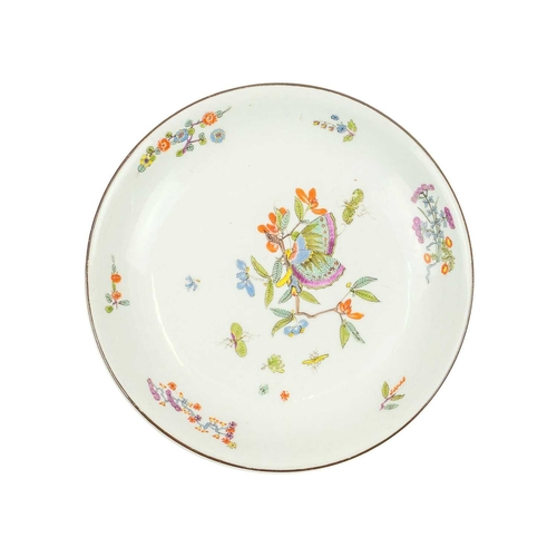 442 - A Meissen deep plate. Early 18th century, painted in Kakiemon style with the 'Schmetterling' pattern... 