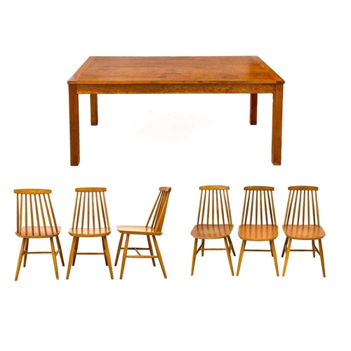 457 - A set of six Habitat chairs and a Habitat table. Dimensions of table height 75cm width 183cm depth 9... 