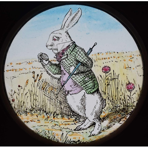 5 - Magic Lantern Slides, Hand painted. Alice's Adventures in Wonderland & Through the Looking Glass. Af... 