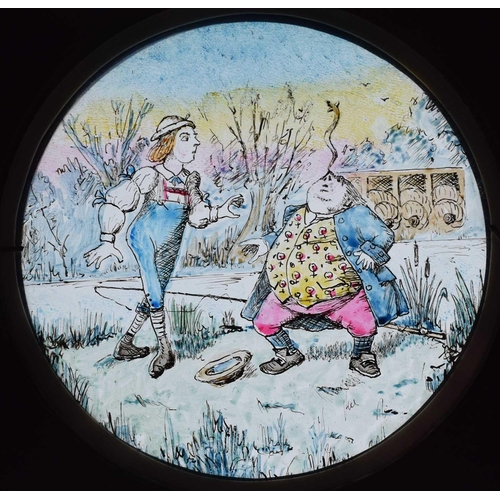 5 - Magic Lantern Slides, Hand painted. Alice's Adventures in Wonderland & Through the Looking Glass. Af... 