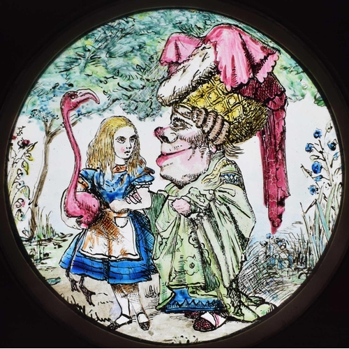 5 - Magic Lantern Slides, Hand painted. Alice's Adventures in Wonderland & Through the Looking Glass. Af... 