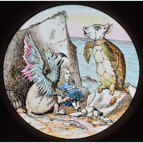 5 - Magic Lantern Slides, Hand painted. Alice's Adventures in Wonderland & Through the Looking Glass. Af... 