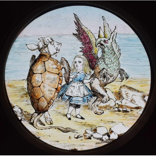 5 - Magic Lantern Slides, Hand painted. Alice's Adventures in Wonderland & Through the Looking Glass. Af... 