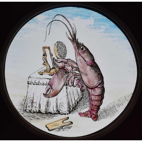 5 - Magic Lantern Slides, Hand painted. Alice's Adventures in Wonderland & Through the Looking Glass. Af... 