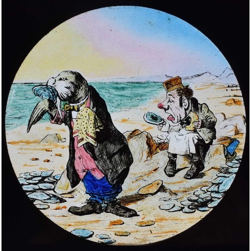 5 - Magic Lantern Slides, Hand painted. Alice's Adventures in Wonderland & Through the Looking Glass. Af... 